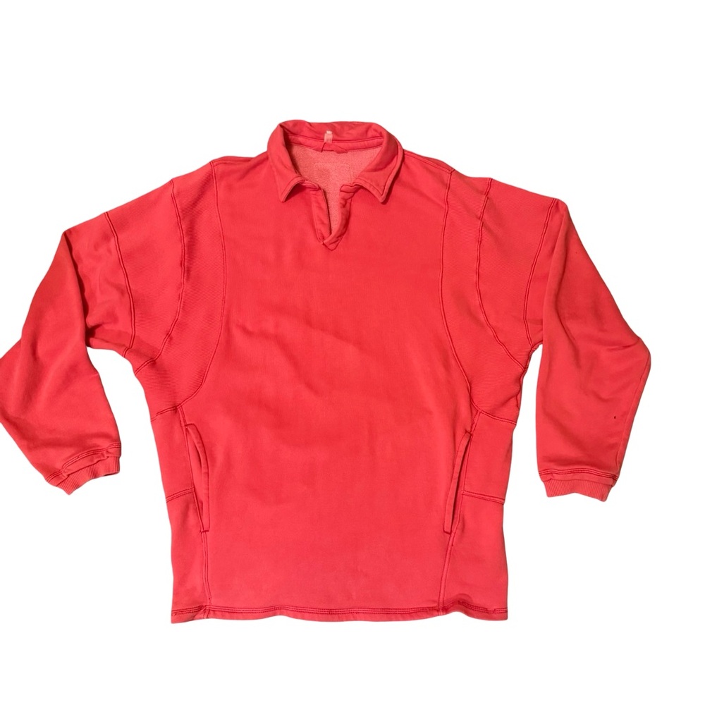 FP Movement by Free People Red Pullover Sweatshirt with V neck Collar